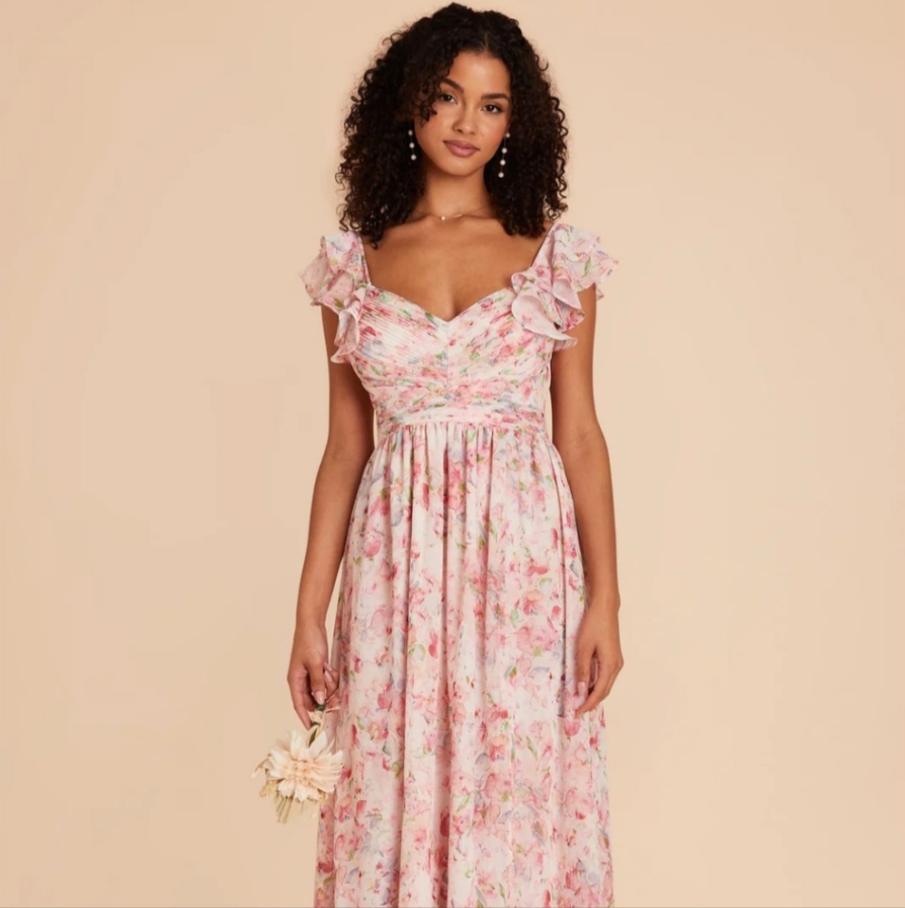 Birdy Grey Michelle Dress Chiffon Pink Falling Petals